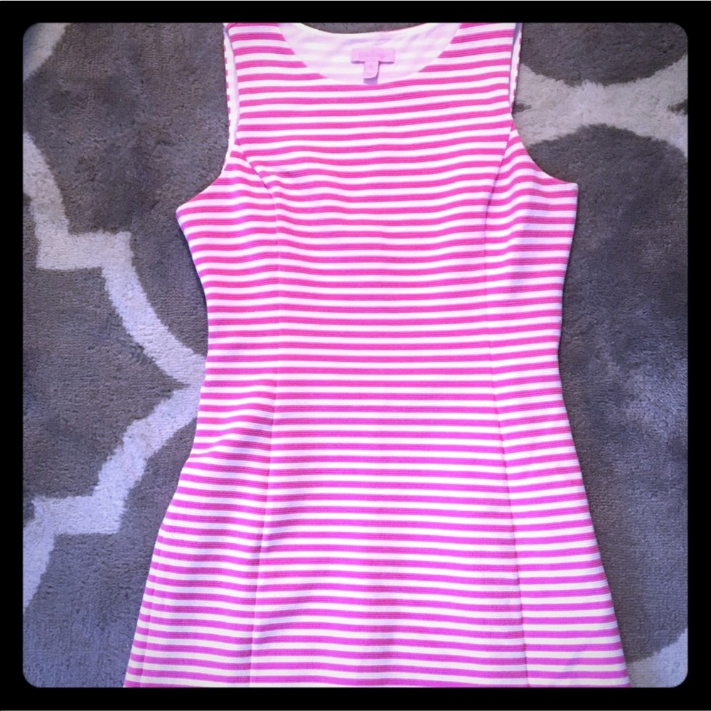Lilly Pulitzer Cut Out Back Stripe Shift Dress M